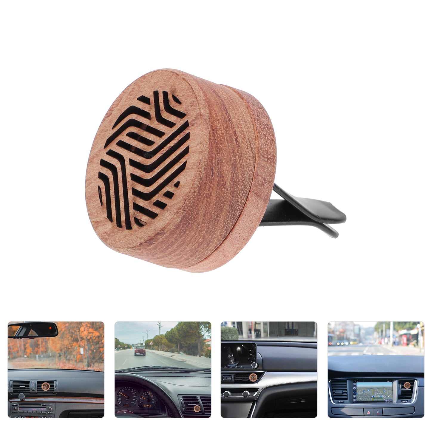 Aroma Wooden Car Vent Diffuser — Essential Oil Air Freshener