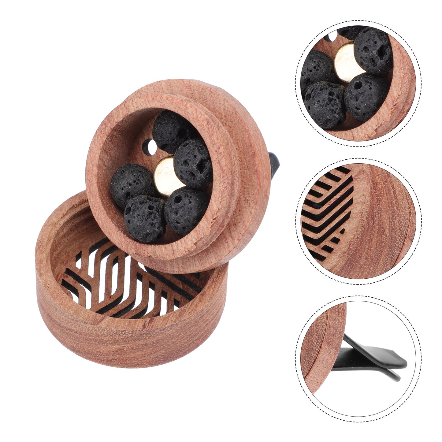Aroma Wooden Car Vent Diffuser — Essential Oil Air Freshener
