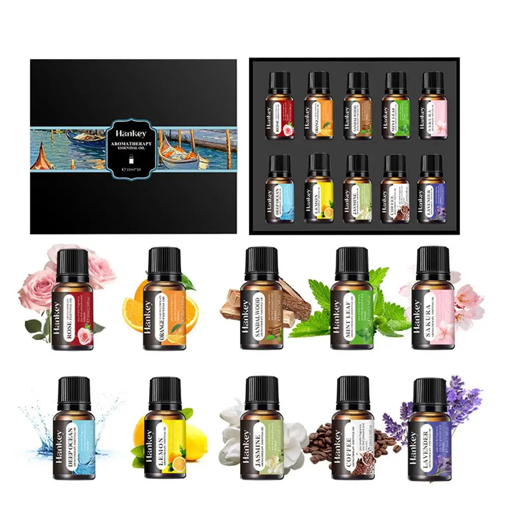 Aromatherapy Essential Oil Set – Natural Scent for Diffusers & Car Air Fresheners