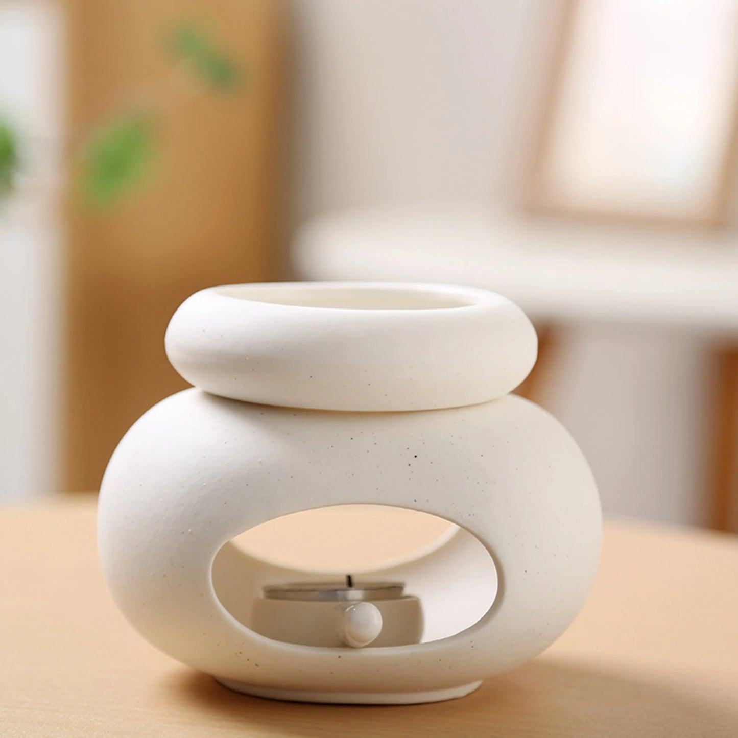 Oval Essential Oil Burner – Large Capacity Aroma Oil Warmer