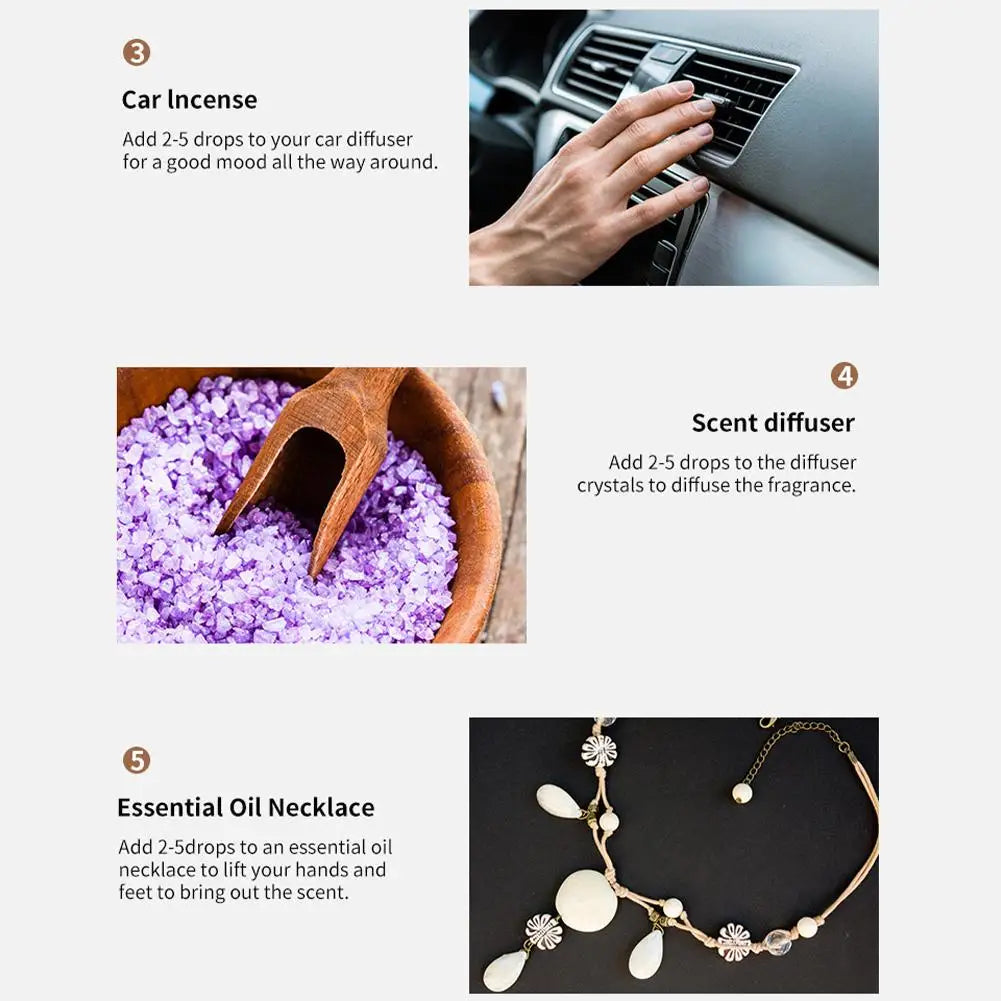 Aromatherapy Essential Oil Set – Natural Scent for Diffusers & Car Air Fresheners